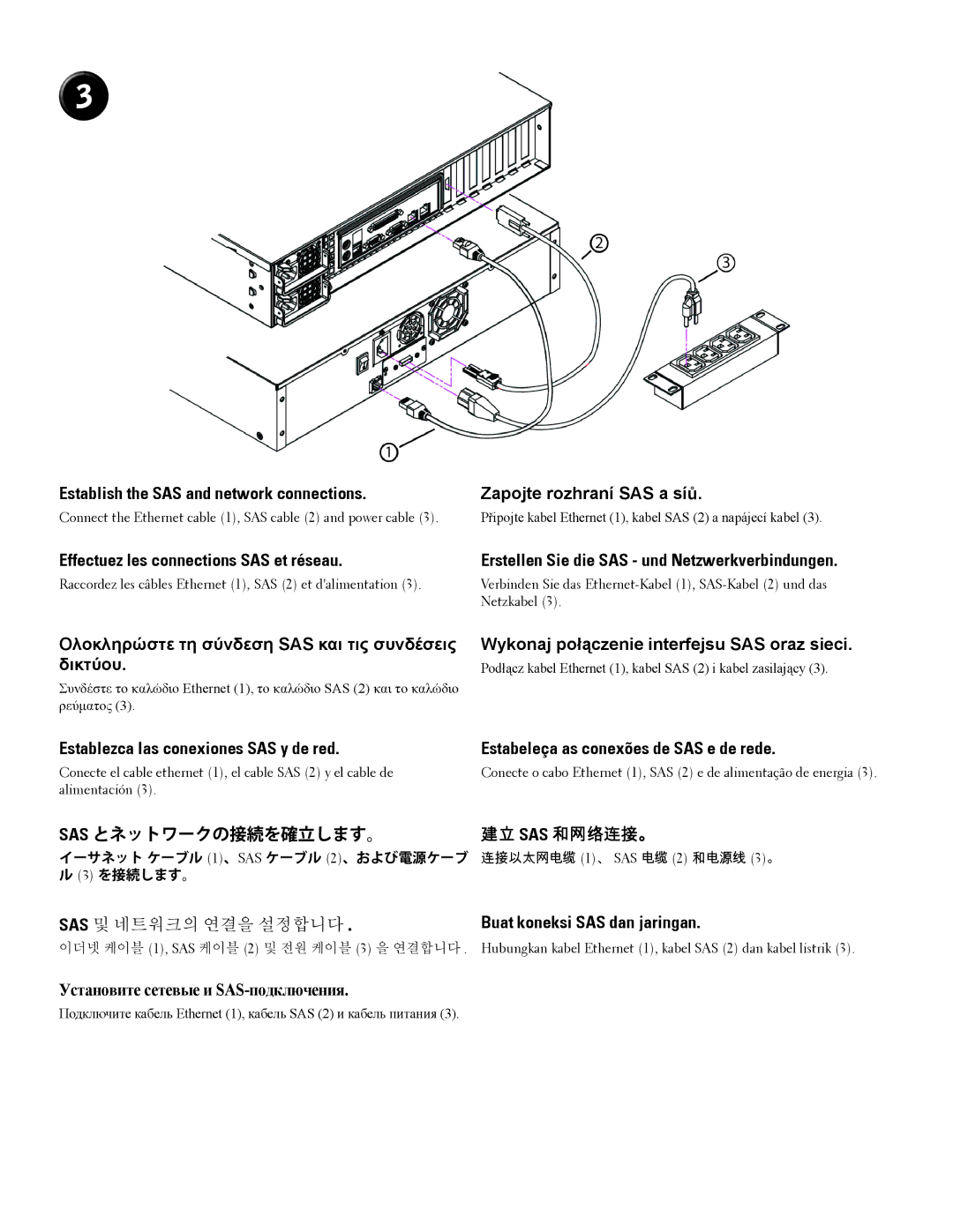 Dell X5MJV manual 建立 Sas 和网络连接。 