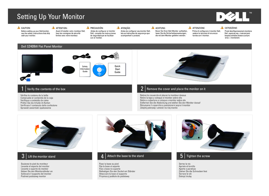 Dell S2409W, X702D manual 