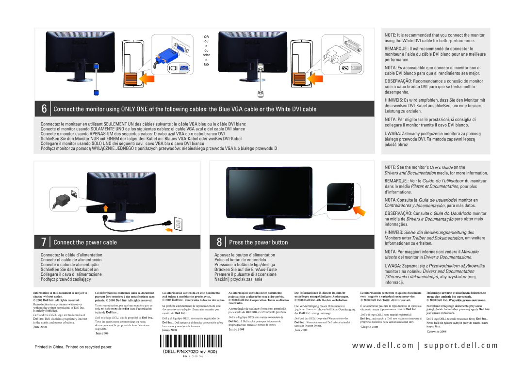 Dell S2409W manual X702D rev. A00 