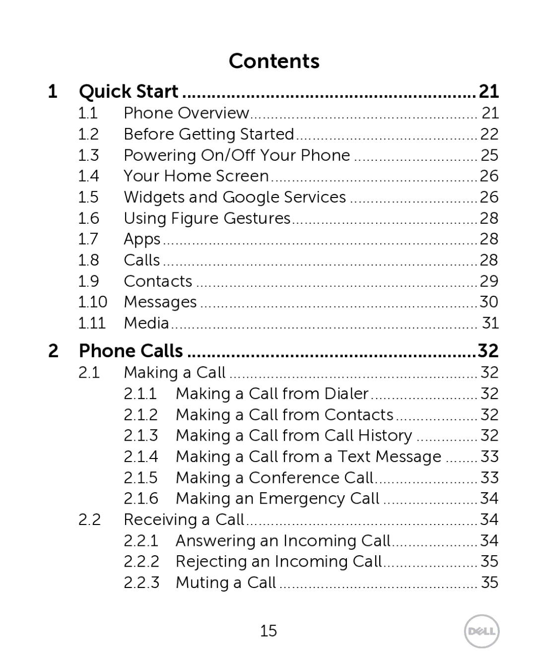 Dell XCD35 user manual Contents 