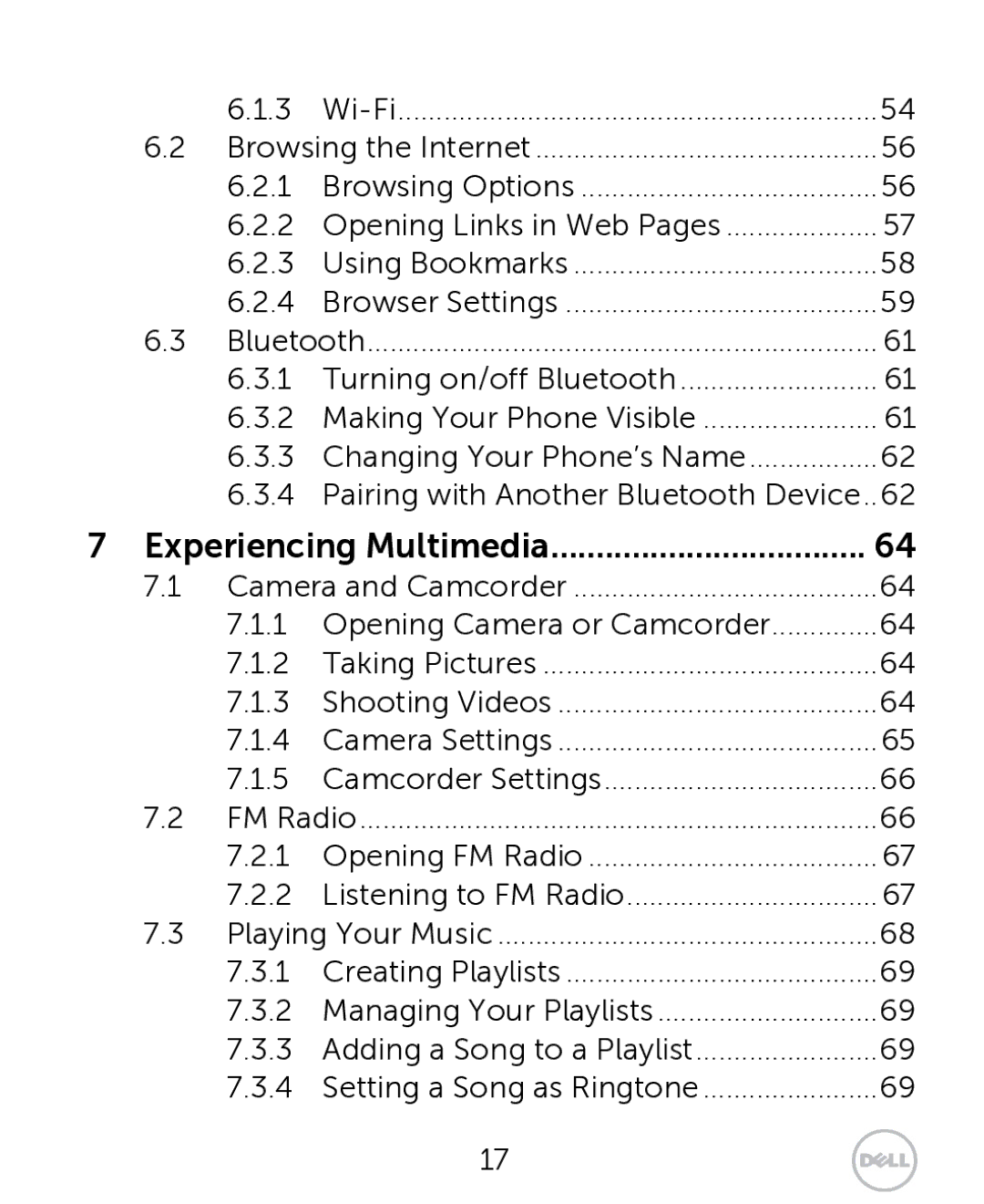 Dell XCD35 user manual Experiencing Multimedia 