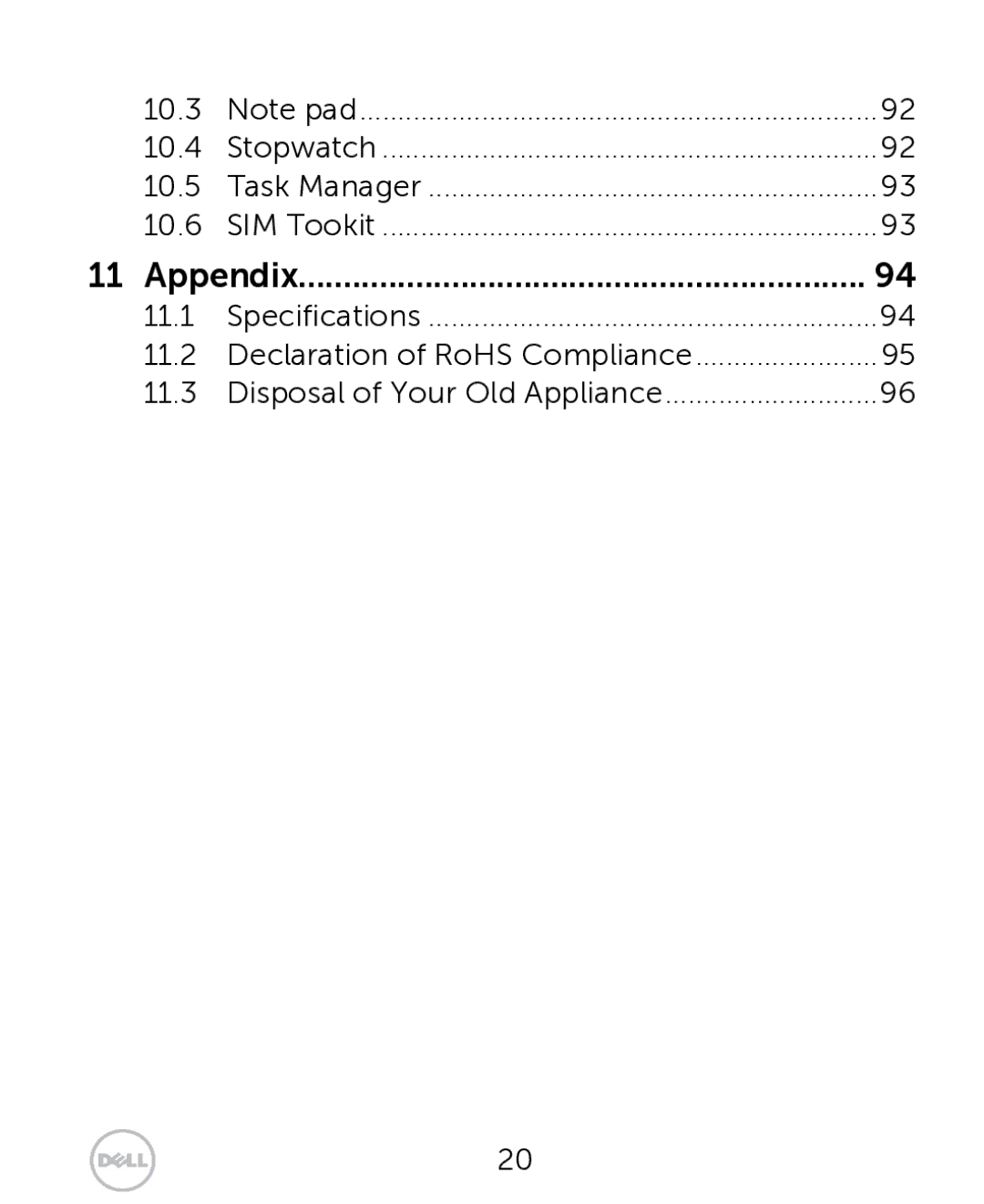 Dell XCD35 user manual Appendix 