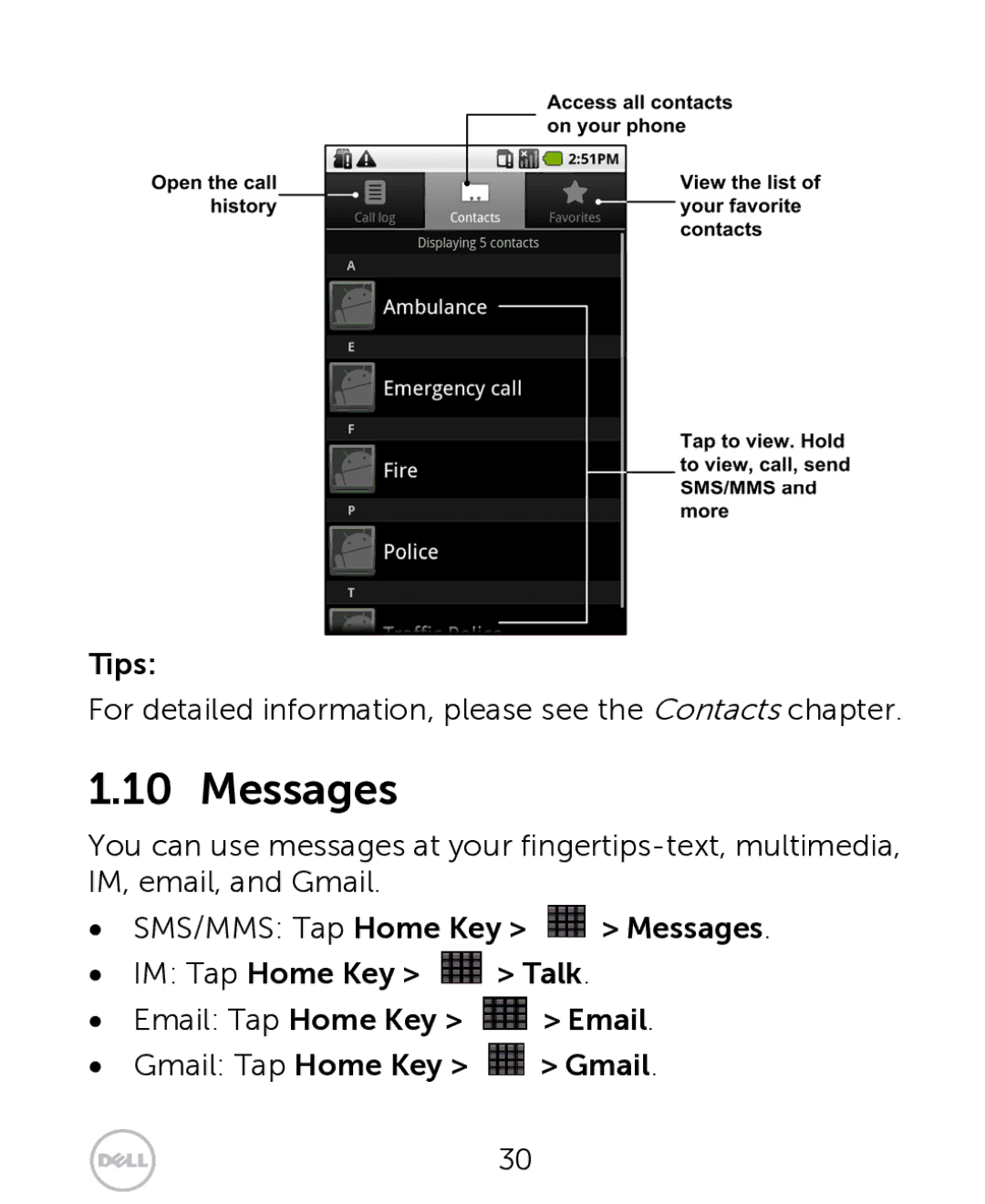 Dell XCD35 user manual Messages 