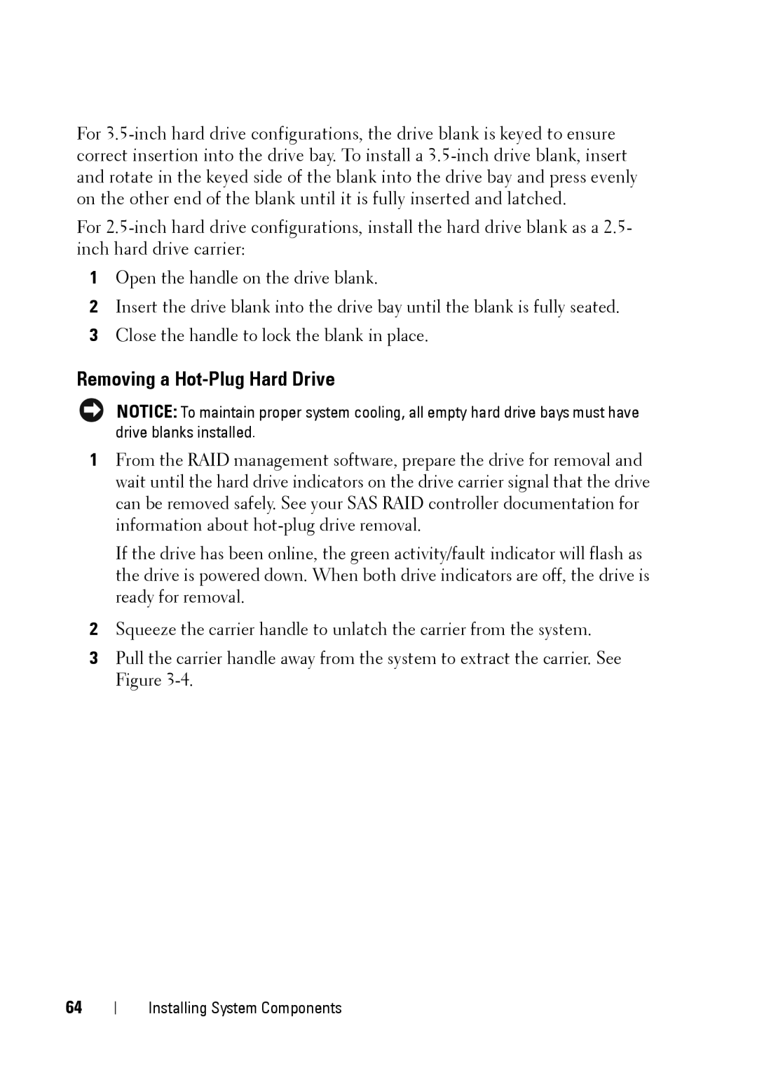 Dell XK946 manual Removing a Hot-Plug Hard Drive 