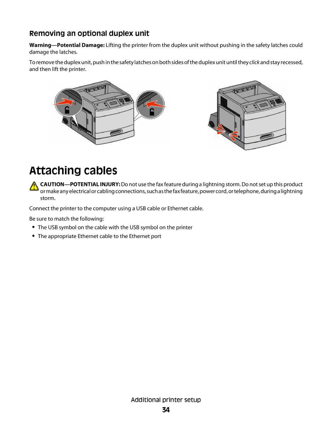 Dell 5530, xn2, n01, n03, mn1, md1, gm1, gd2, n02, dn1, gd1, dn3, dn2, d03, 4864, 41A Attaching cables, Removing an optional duplex unit 