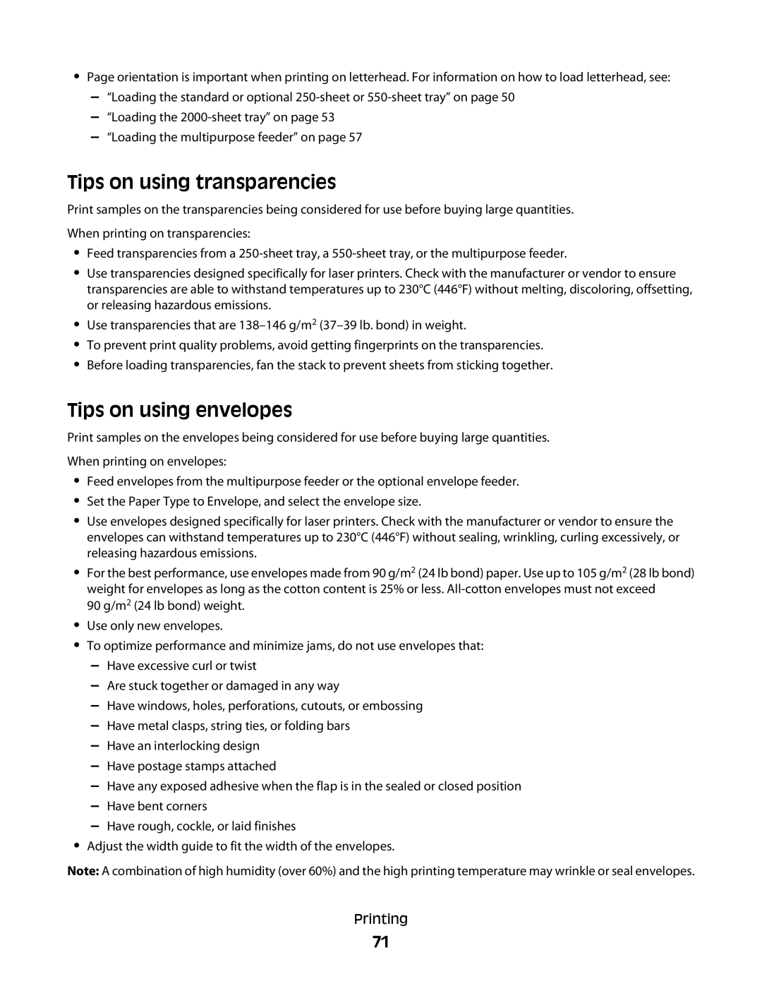 Dell 4062, xn2, n01, n03, mn1, md1, gm1, gd2, n02, dn1, 5530, gd1, dn3, dn2, d03 Tips on using transparencies, Tips on using envelopes 