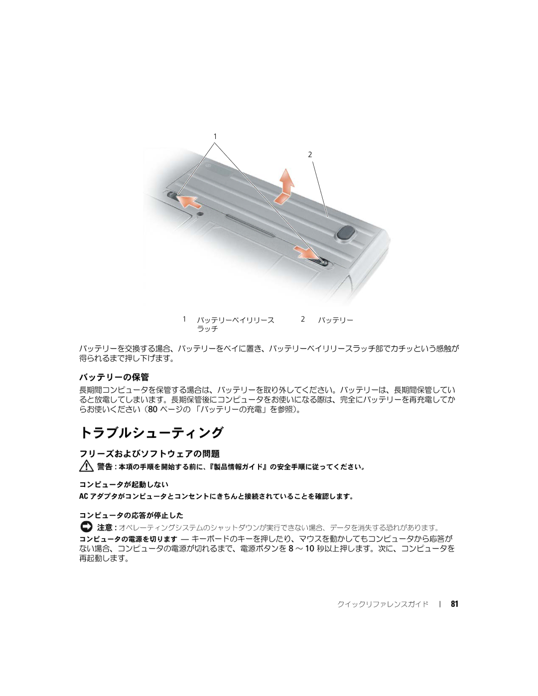 Dell D631, XP140 manual トラブルシューティング 