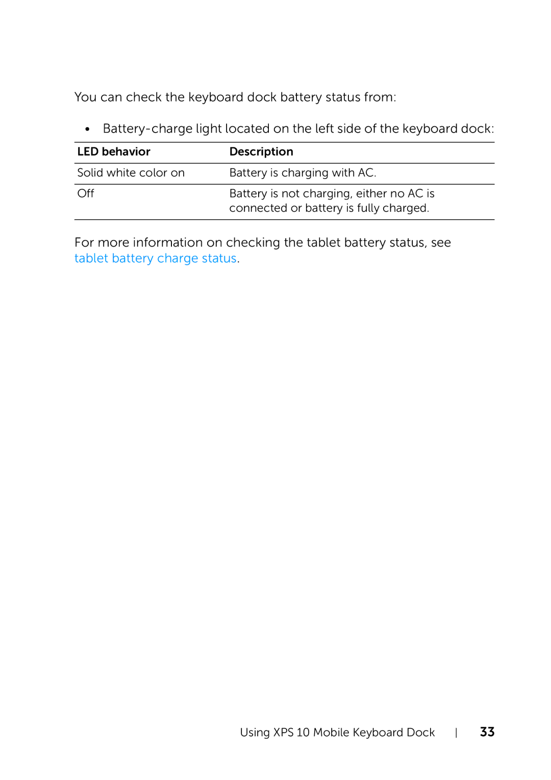 Dell user manual Using XPS 10 Mobile Keyboard Dock 