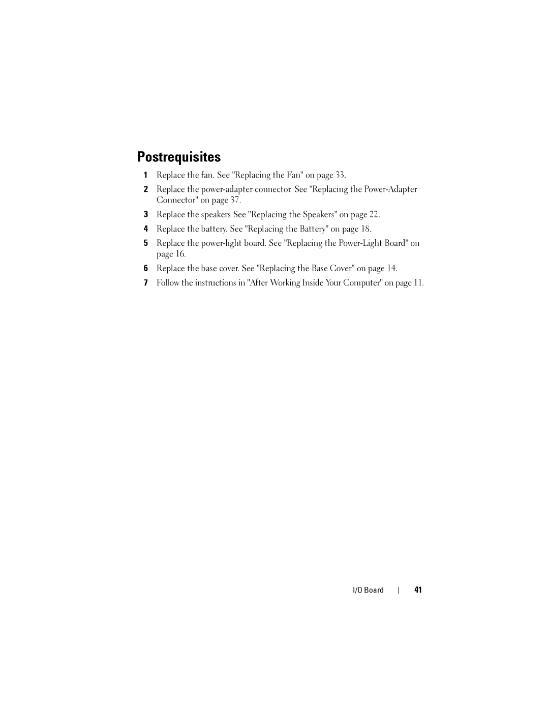 Dell XPS 13 owner manual Postrequisites 