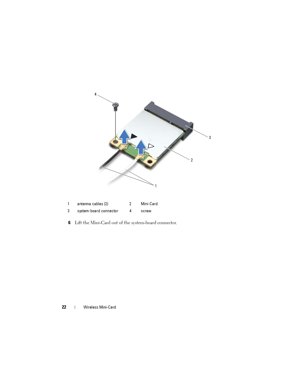 Dell XPS 14Z owner manual Lift the Mini-Card out of the system-board connector 