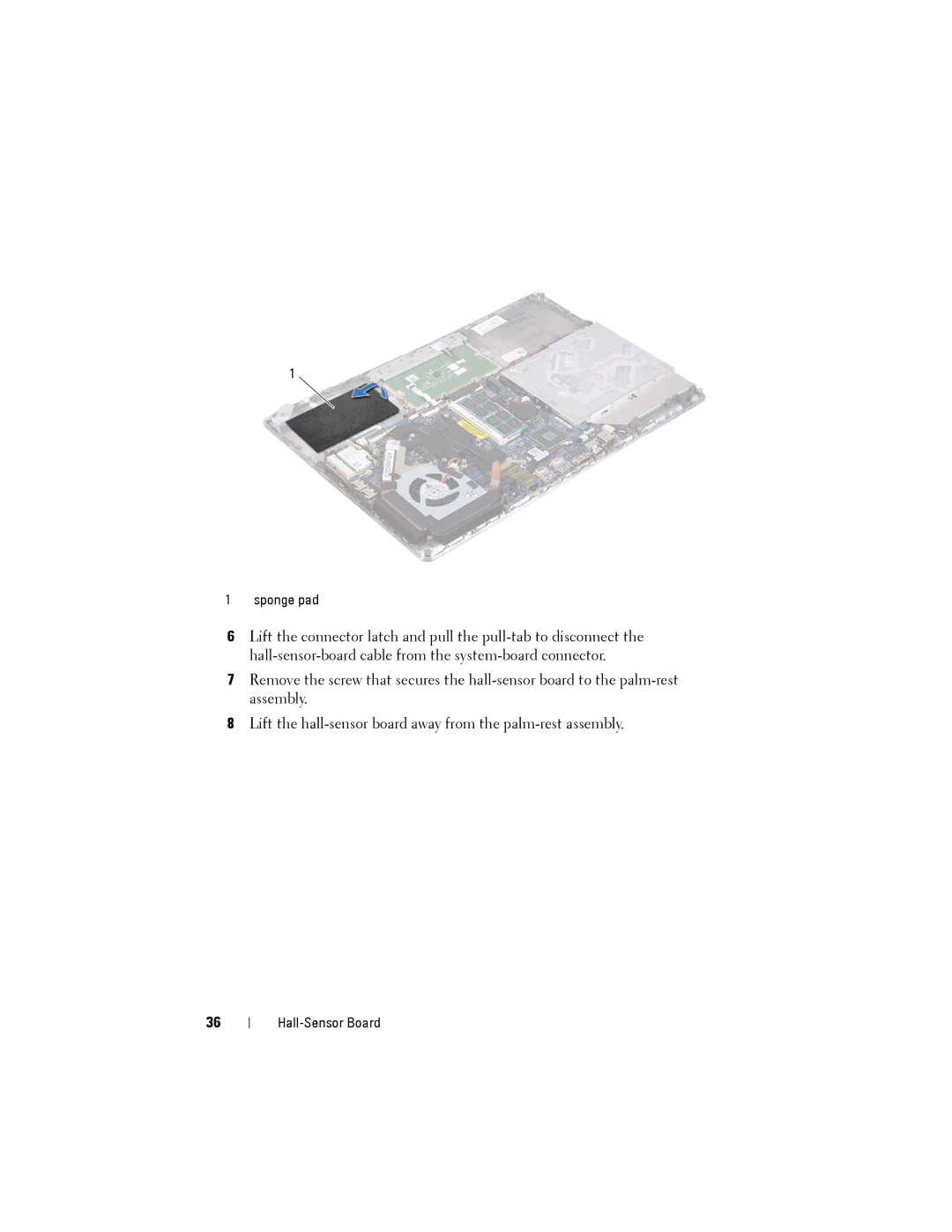 Dell XPS 14Z owner manual Sponge pad 