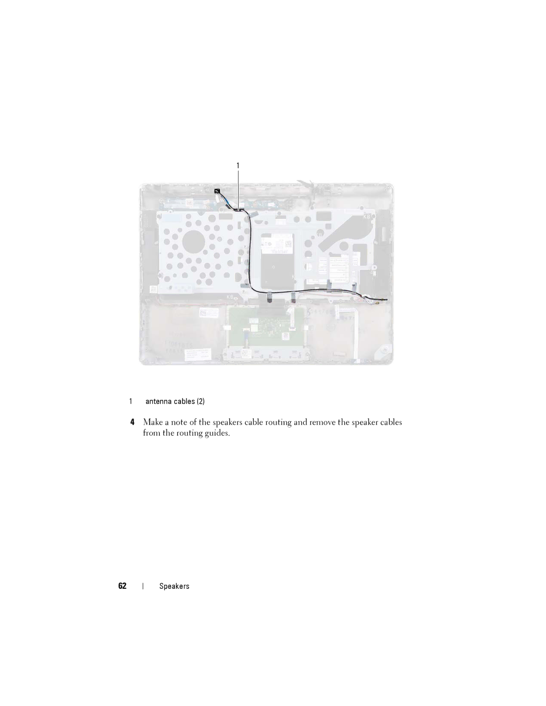 Dell XPS 14Z owner manual Antenna cables 