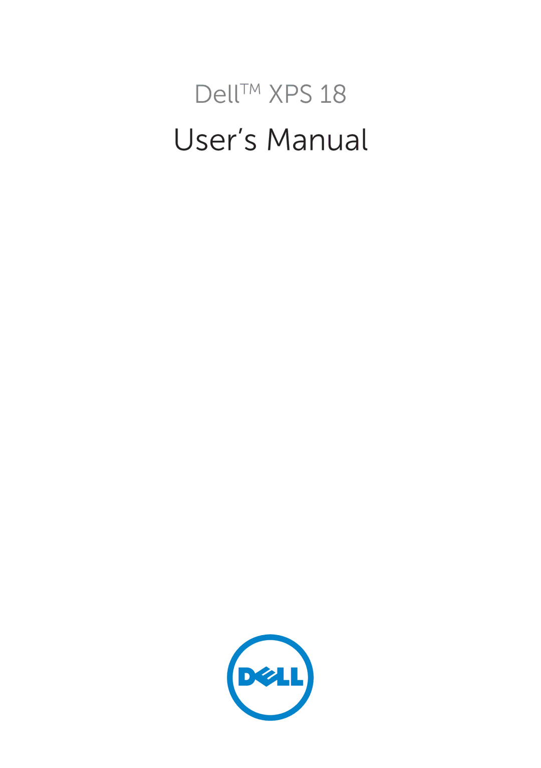 Dell XPS 18 user manual User’s Manual 