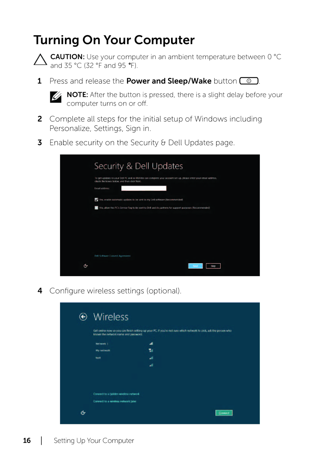 Dell XPS 18 user manual Turning On Your Computer 