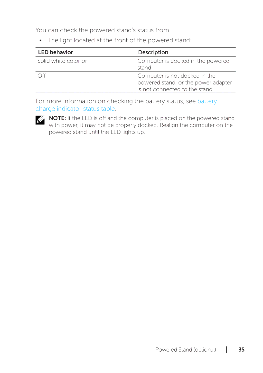 Dell XPS 18 user manual Powered Stand optional 