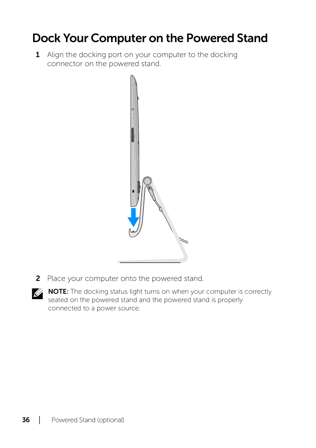 Dell XPS 18 user manual Dock Your Computer on the Powered Stand 