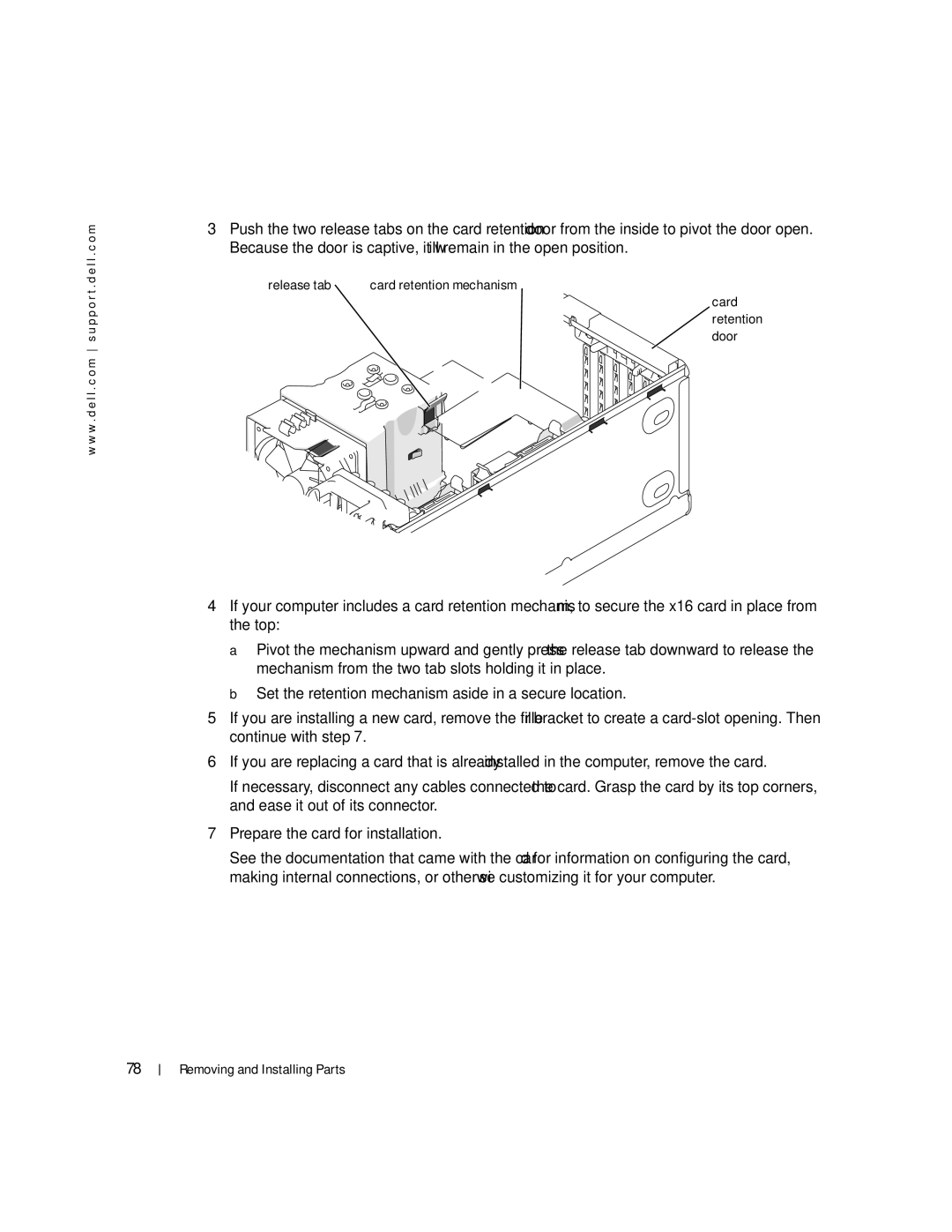 Dell XPS 400 owner manual Release tab 