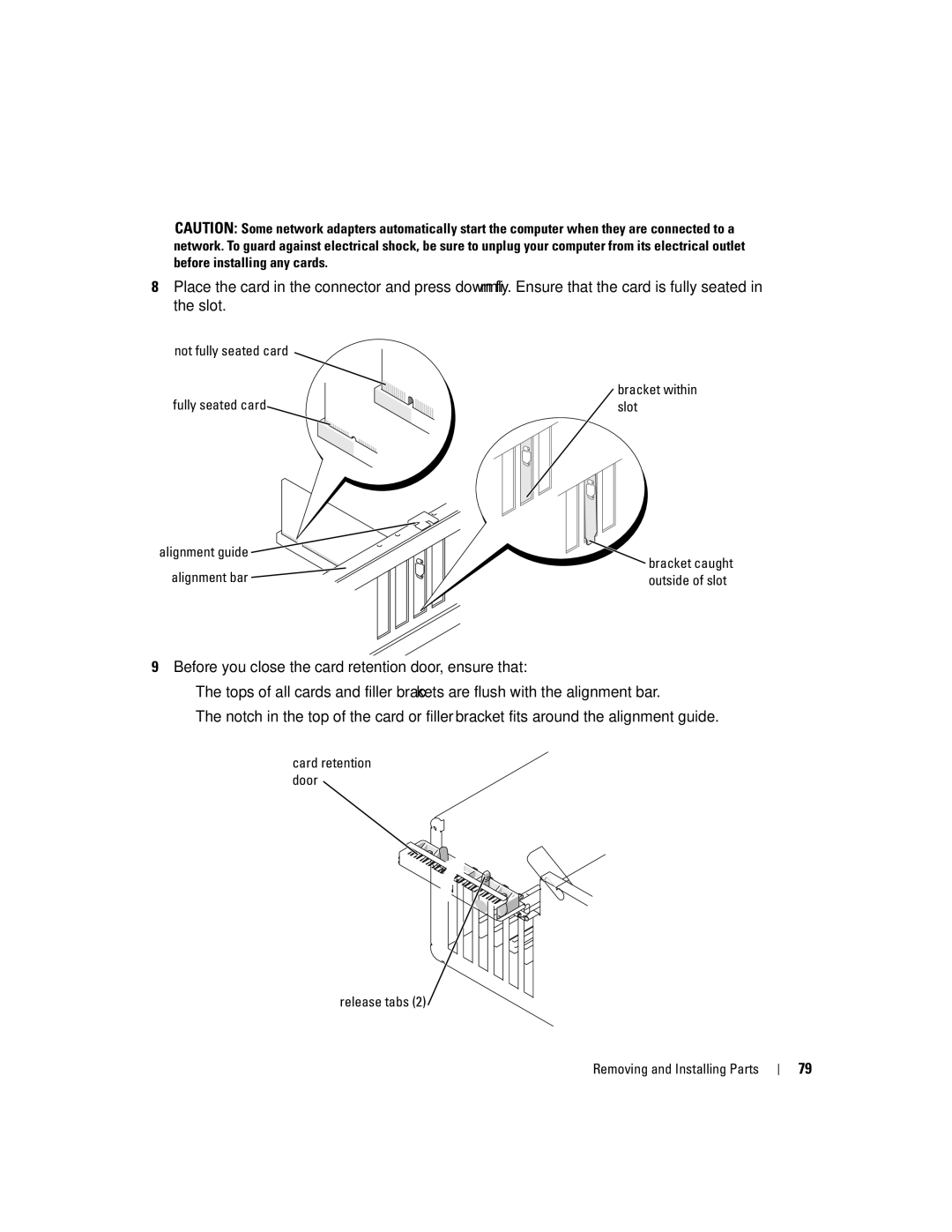 Dell XPS 400 owner manual Release tabs Removing and Installing Parts 