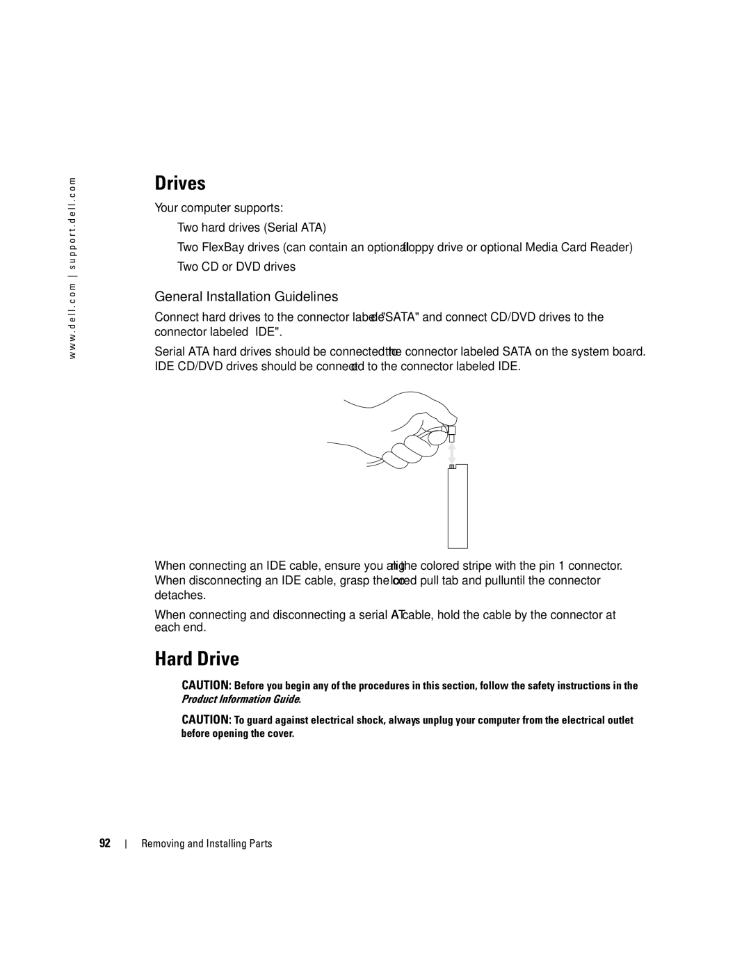 Dell XPS 400 owner manual Drives, Hard Drive, General Installation Guidelines 