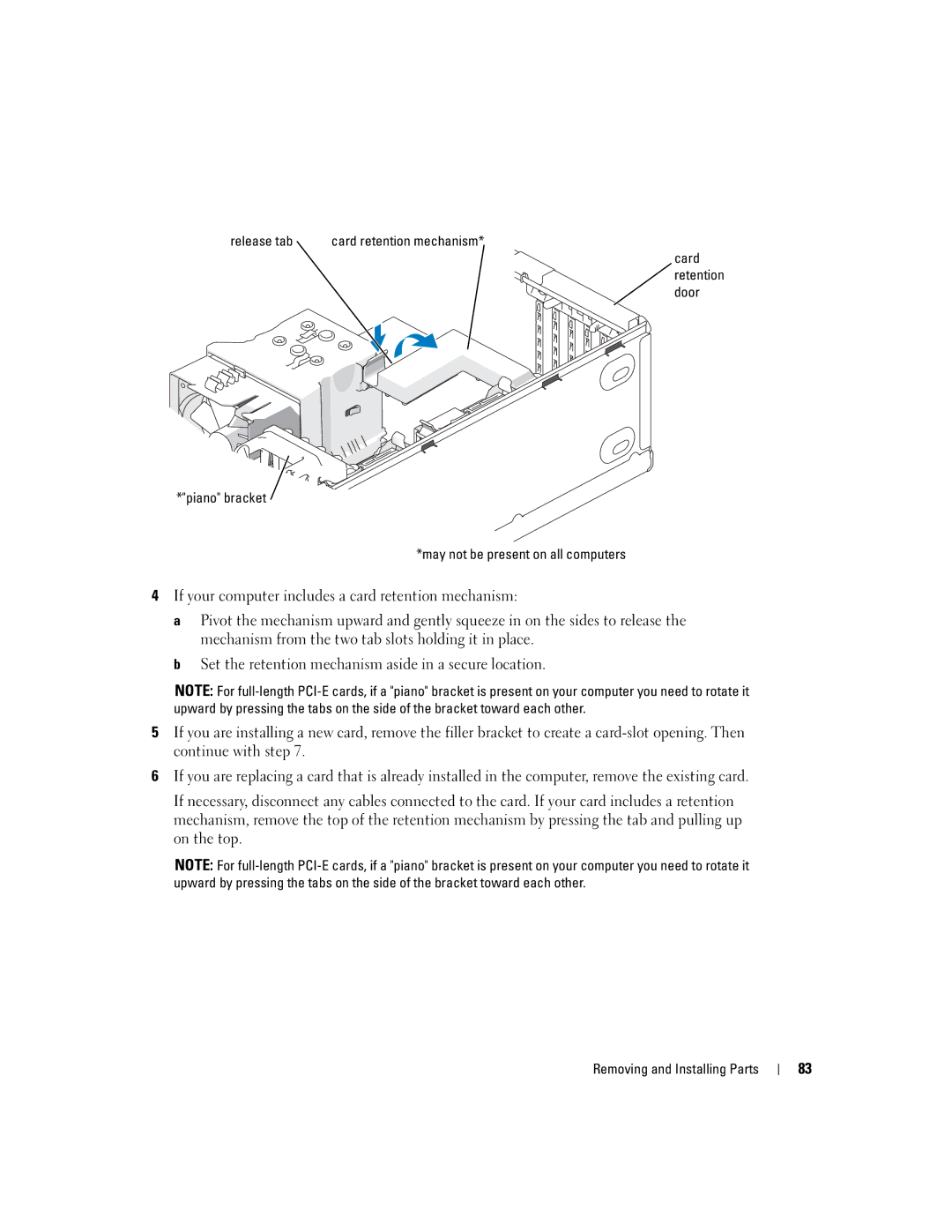 Dell XPS 400 owner manual Removing and Installing Parts 