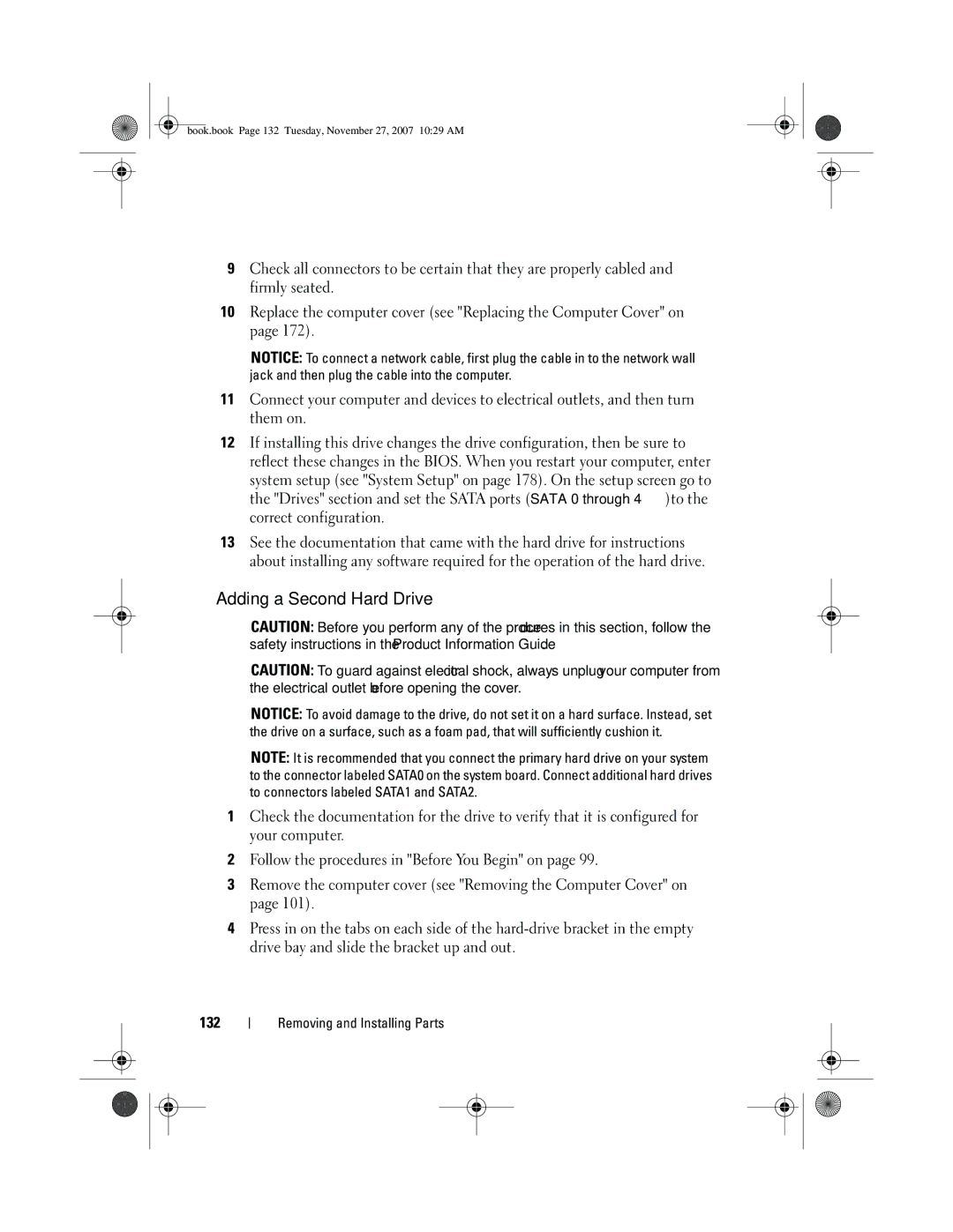 Dell XPS 420 owner manual Adding a Second Hard Drive 