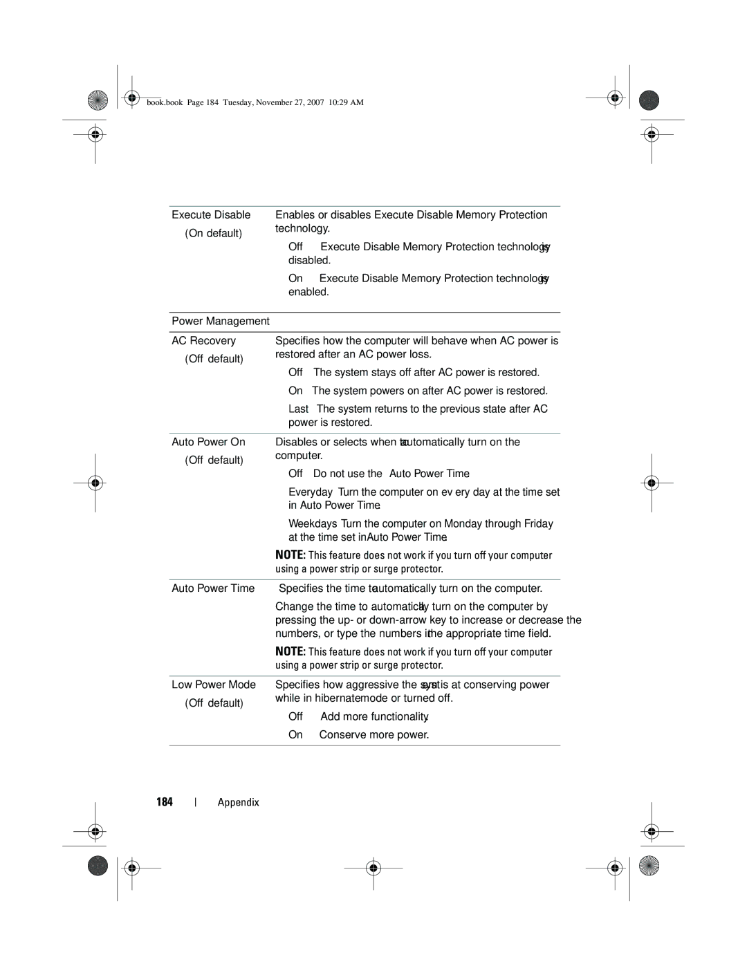 Dell XPS 420 owner manual 184 