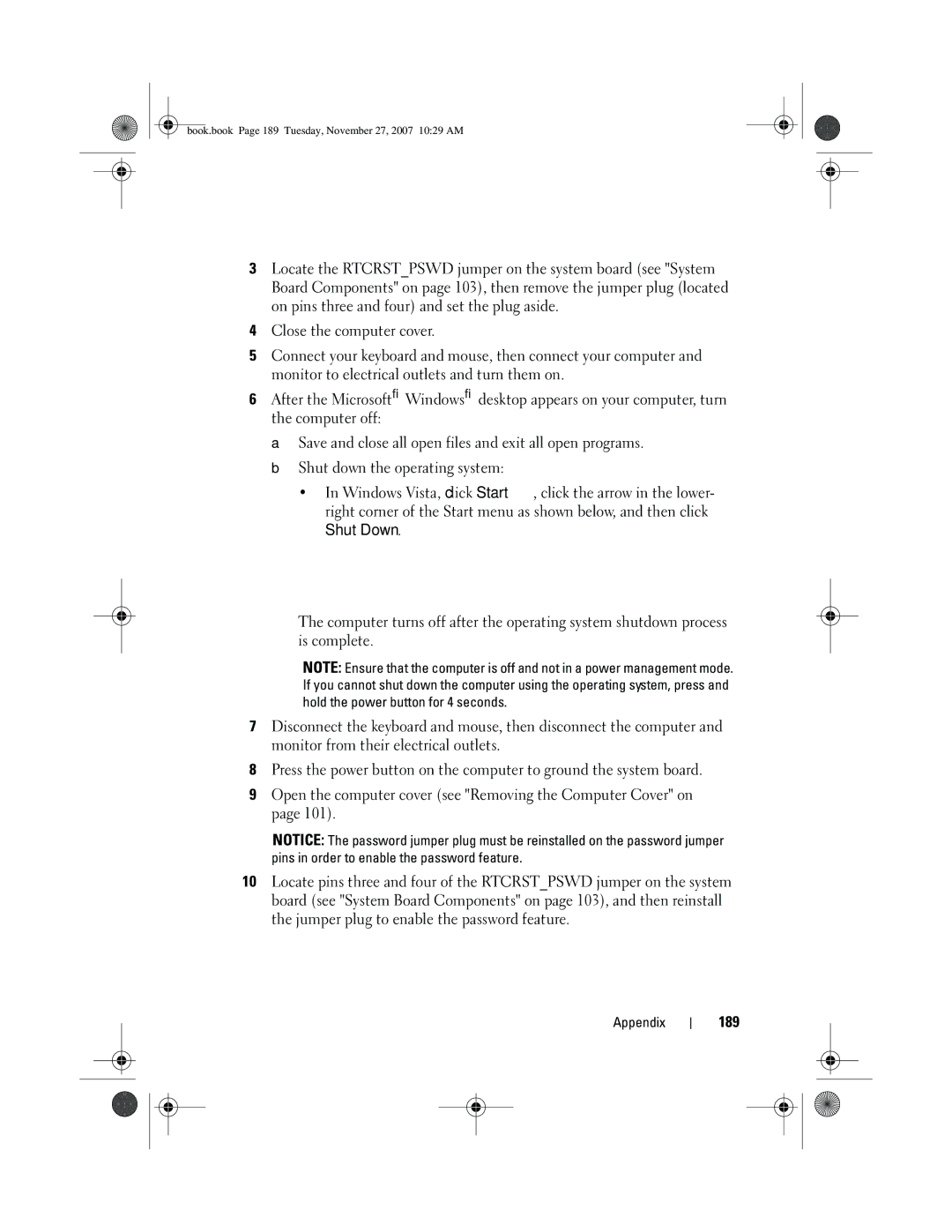 Dell XPS 420 owner manual 189 