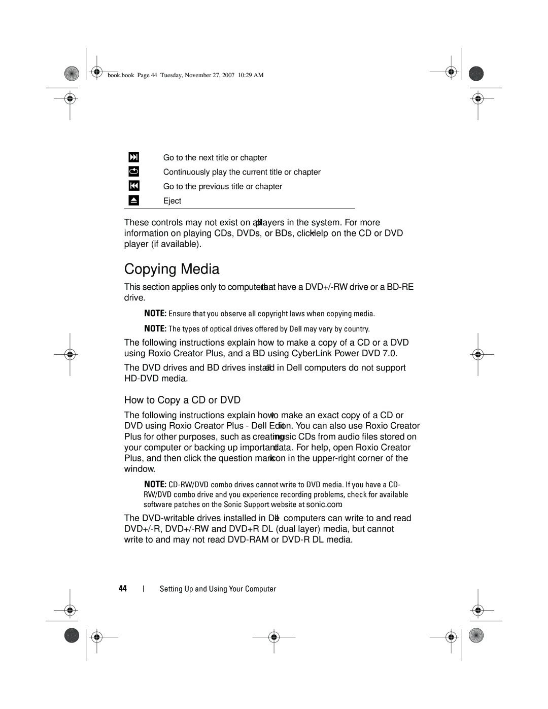 Dell XPS 420 owner manual Copying Media, How to Copy a CD or DVD 