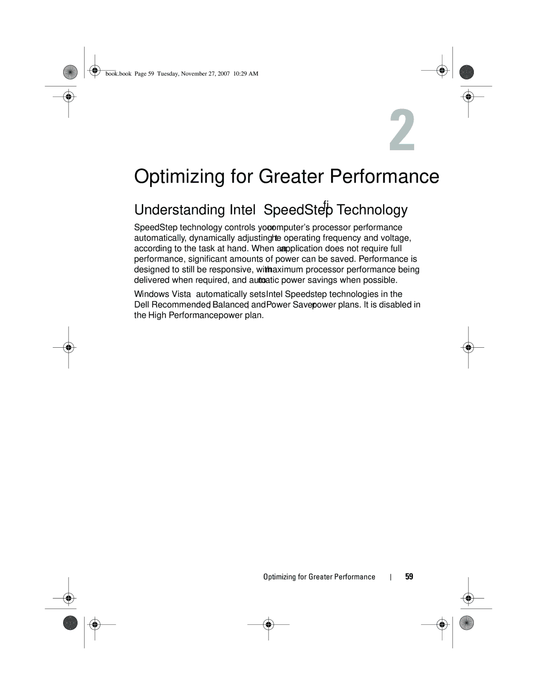 Dell XPS 420 owner manual Understanding Intel SpeedStep Technology, Optimizing for Greater Performance 