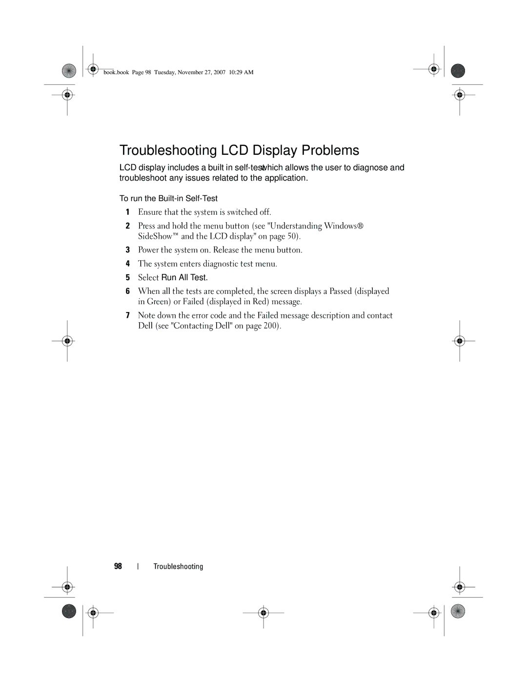 Dell XPS 420 owner manual Troubleshooting LCD Display Problems 