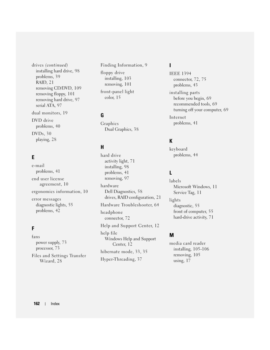 Dell XPS 600 owner manual 162 