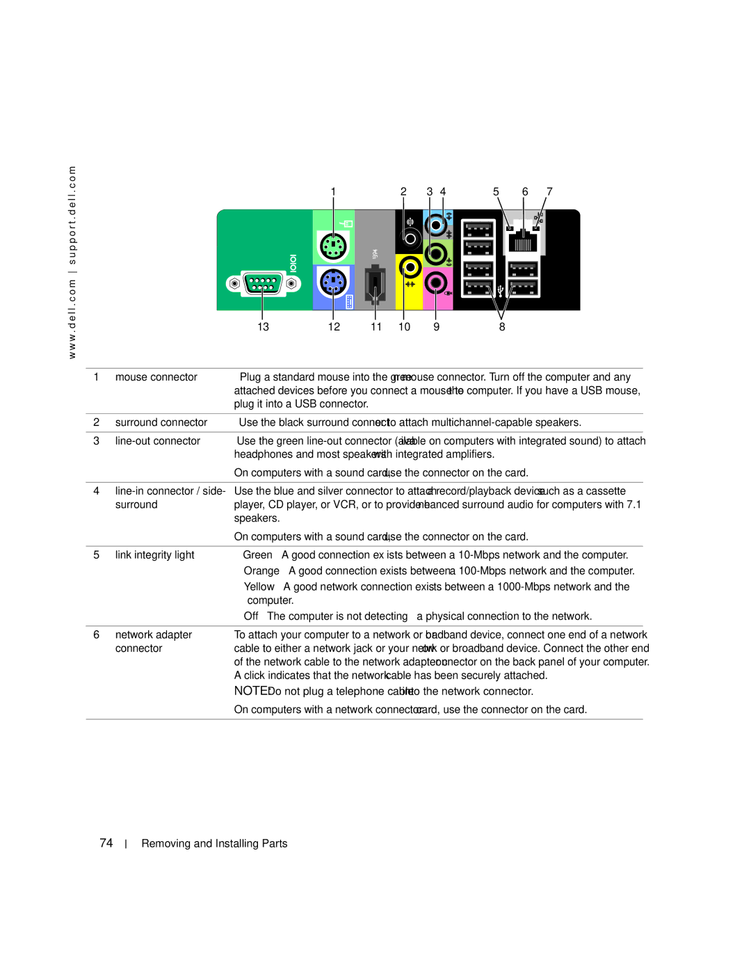 Dell XPS 600 owner manual Removing and Installing Parts 