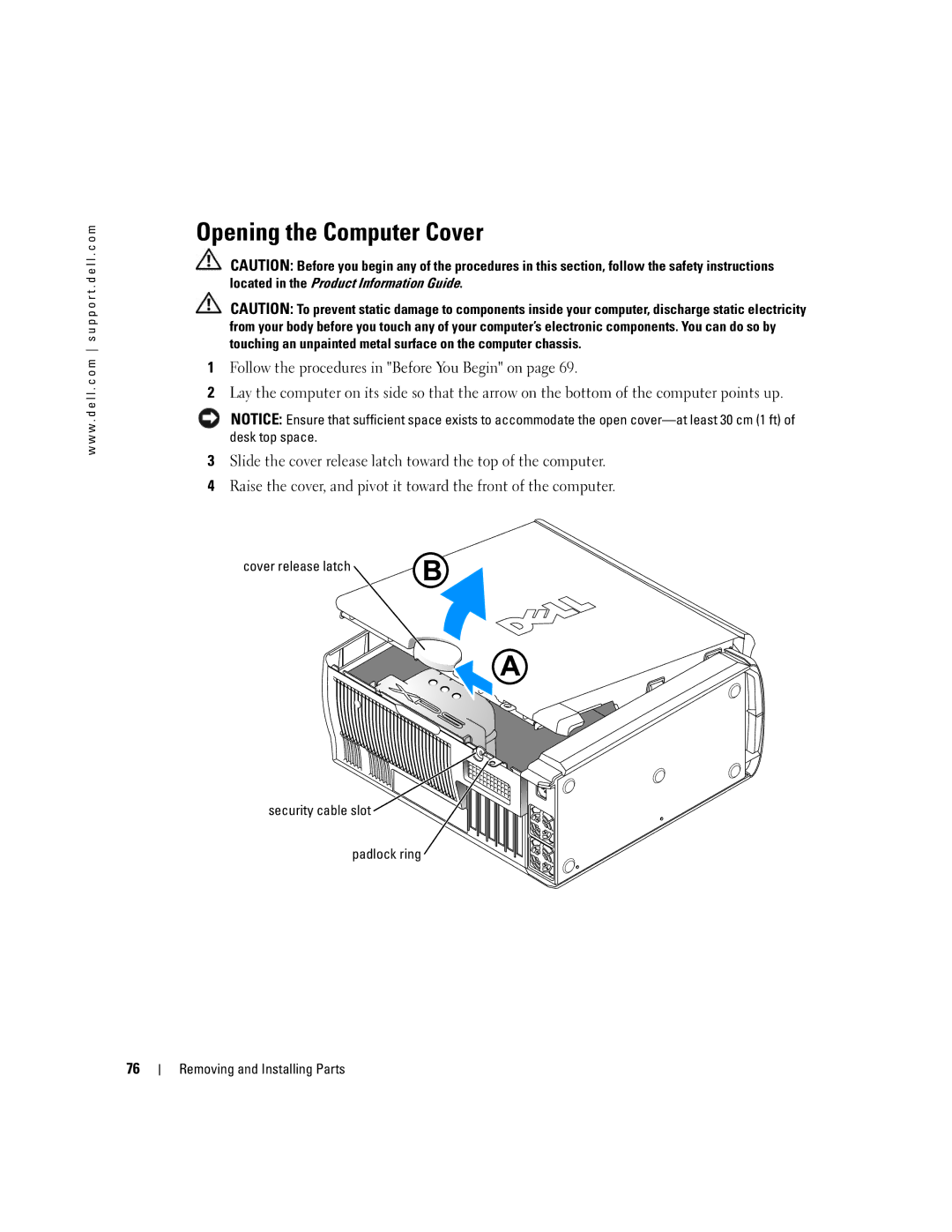 Dell XPS 600 owner manual Opening the Computer Cover 