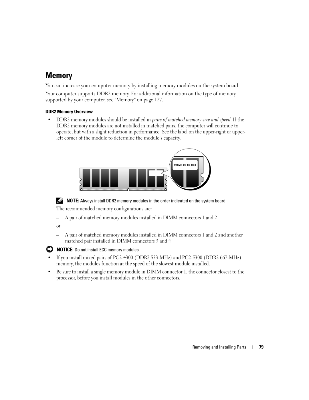 Dell XPS 600 owner manual Memory 