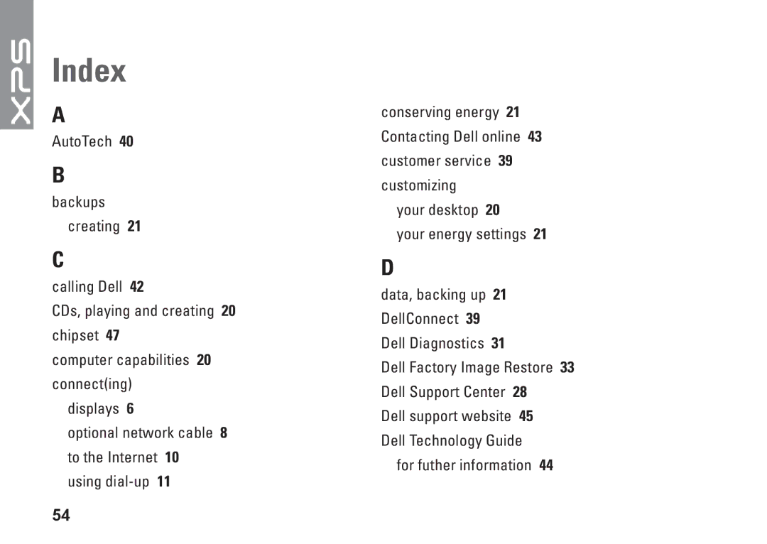 Dell XPS 625 manual Index 