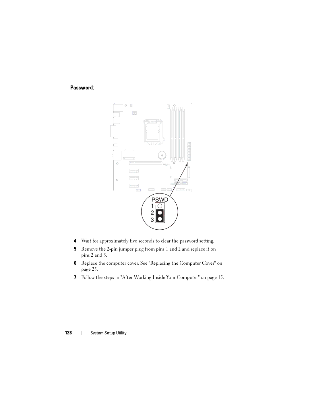 Dell XPS 8500 manual Password, 128 