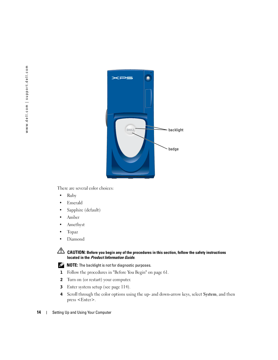 Dell XPS GEN 3 manual Backlight Badge 