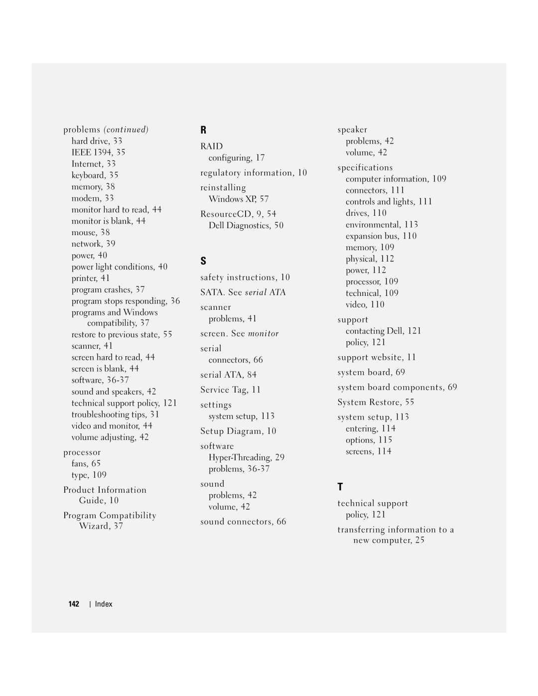 Dell XPS GEN 3 manual Index 