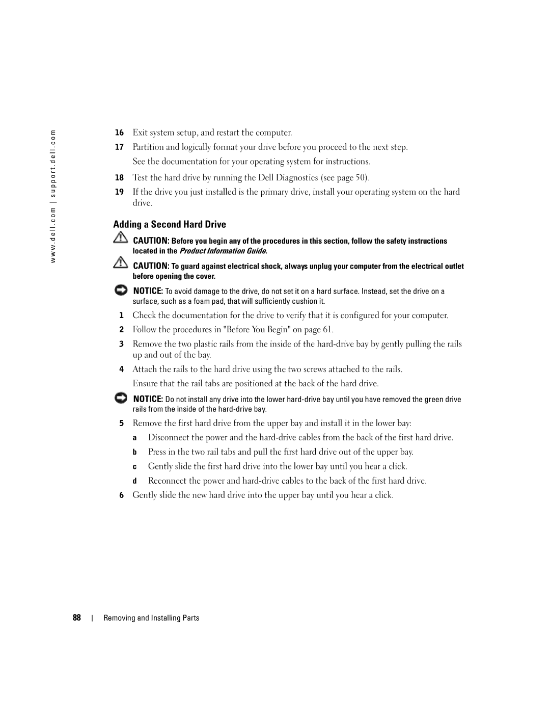 Dell XPS GEN 3 manual Adding a Second Hard Drive 