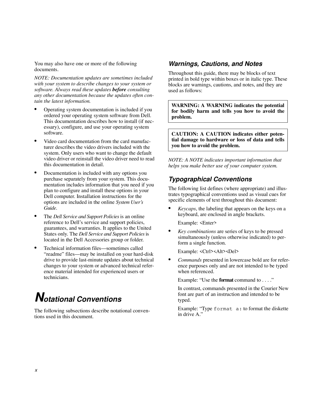 Dell XPS H233 manual Notational Conventions, Typographical Conventions 