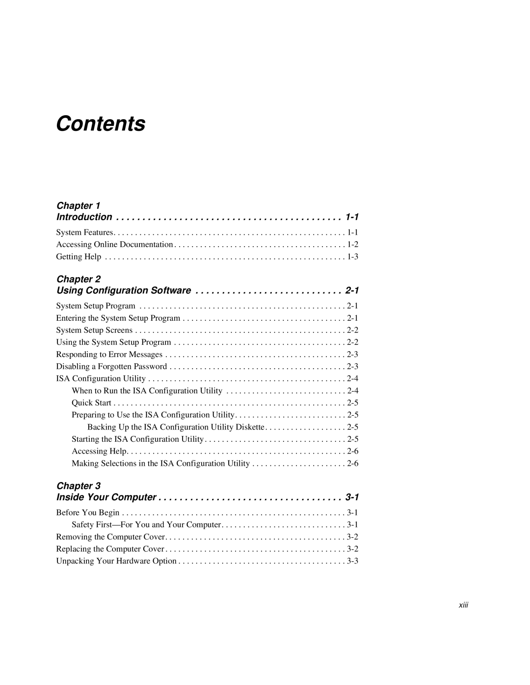 Dell XPS H233 manual Contents 