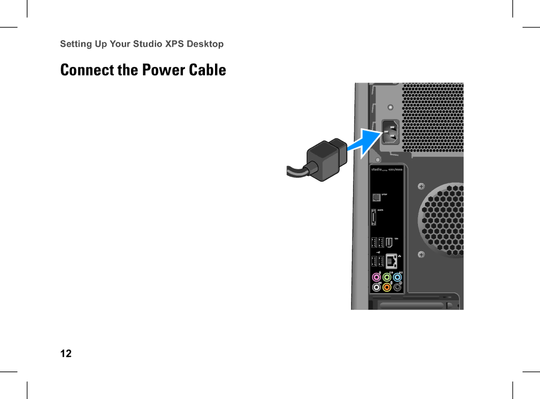 Dell XPS setup guide Connect the Power Cable 