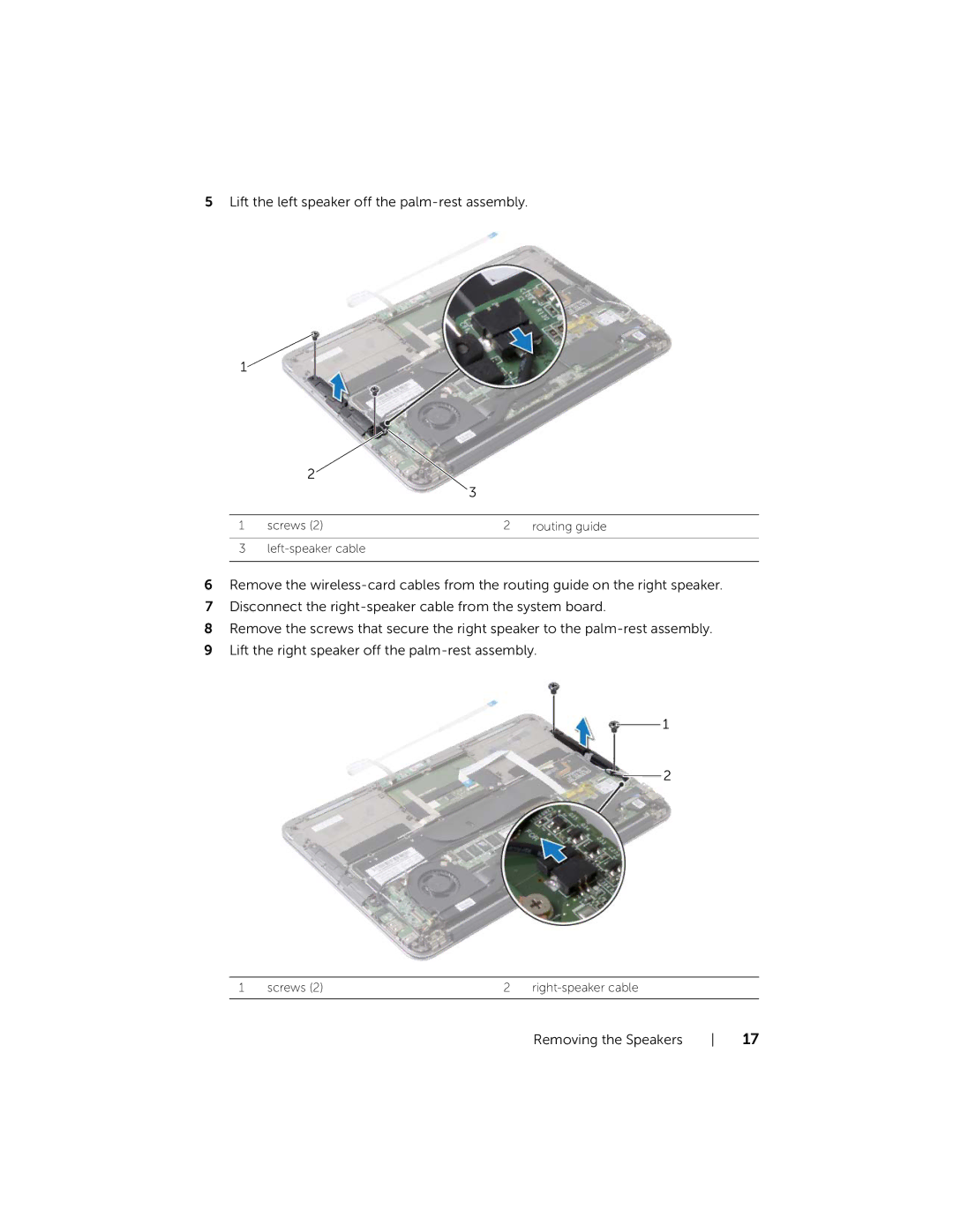 Dell XPS13-4040SLV owner manual Lift the left speaker off the palm-rest assembly 