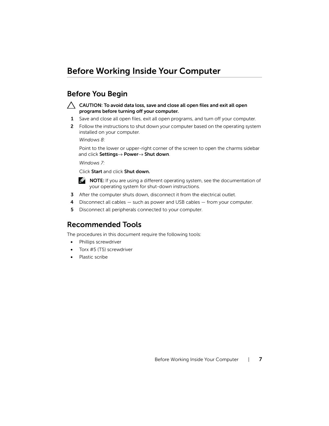 Dell XPS13-4040SLV owner manual Before Working Inside Your Computer, Before You Begin 