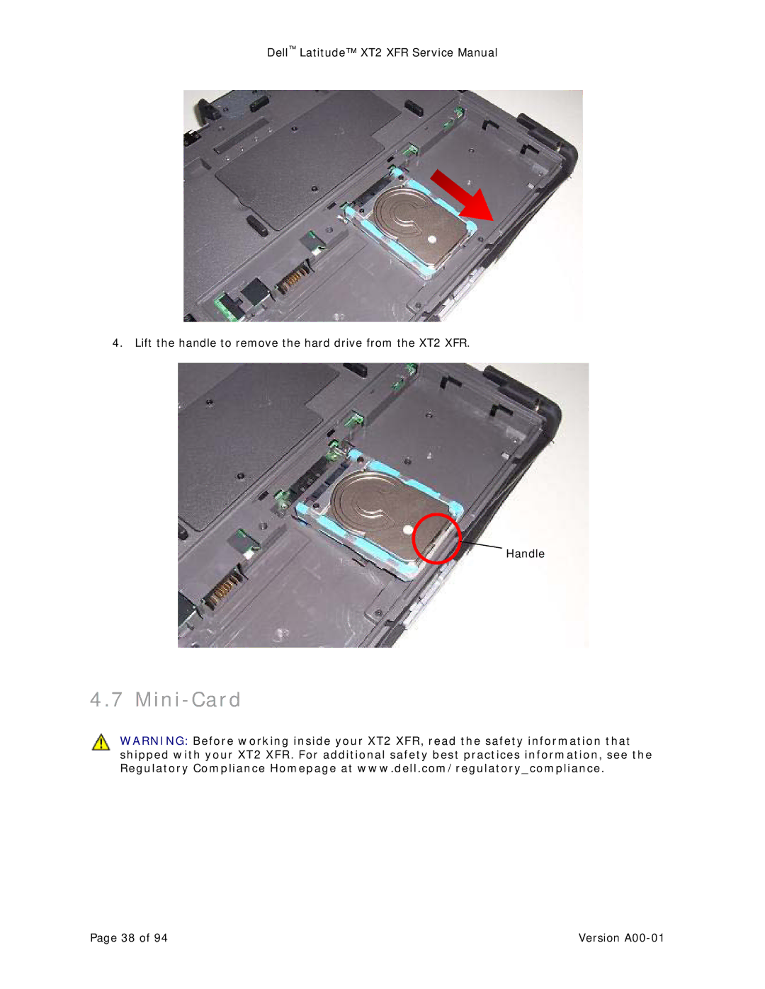 Dell XT2 XFR service manual Mini-Card 