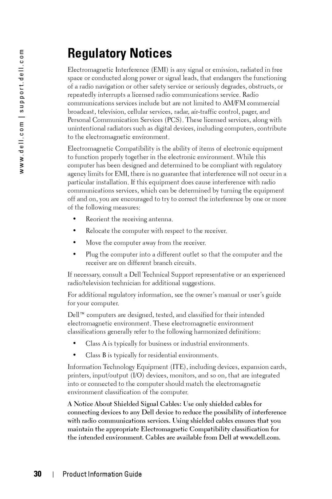 Dell XXX manual Regulatory Notices 