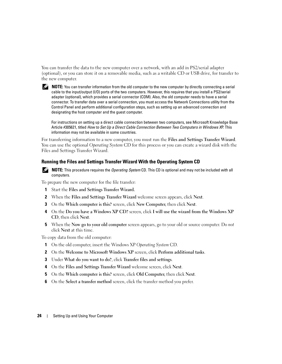 Dell YH242 owner manual Setting Up and Using Your Computer 