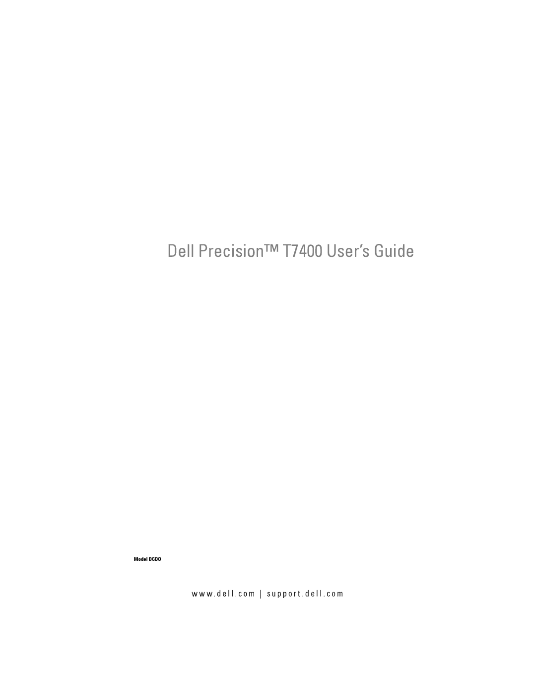 Dell YT583 manual Dell Precision T7400 User’s Guide 