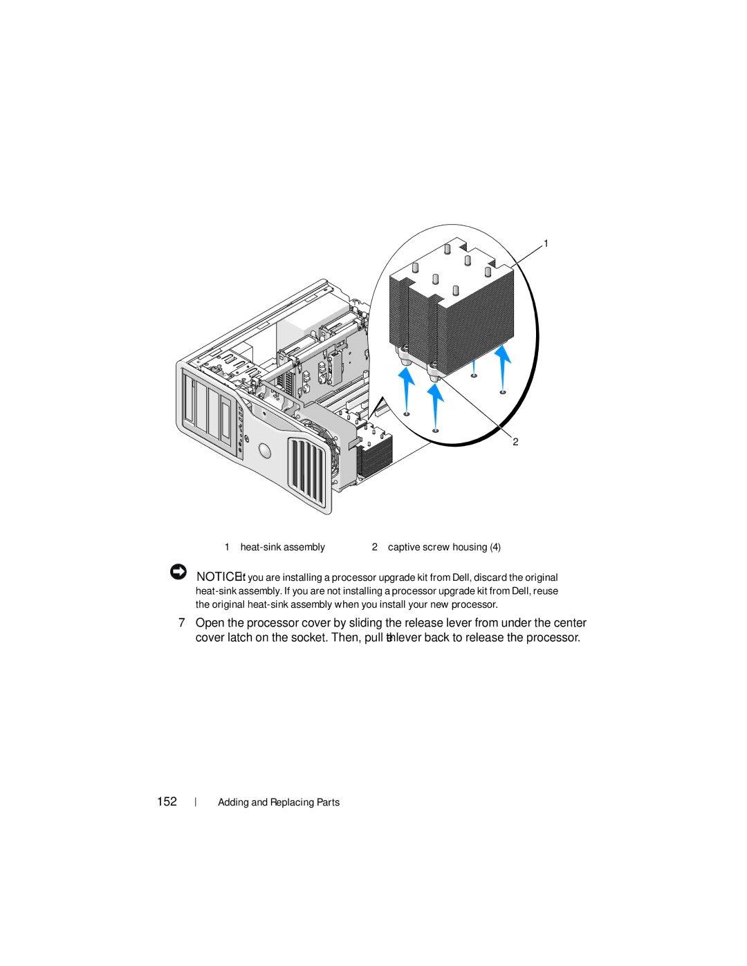 Dell YT583 manual 152, Heat-sink assembly 