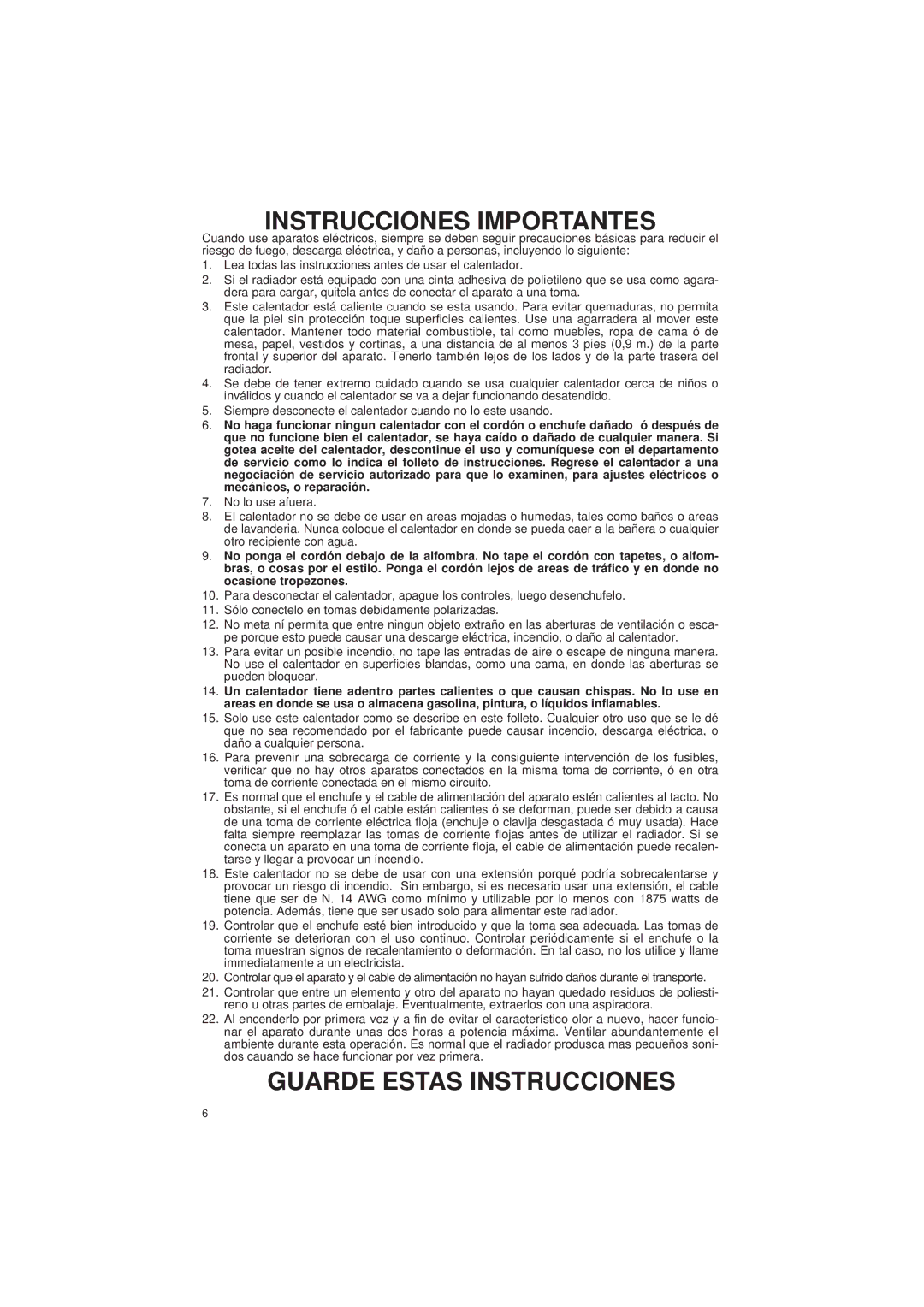 DeLonghi 2307K manual Instrucciones Importantes 